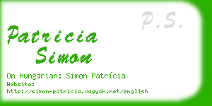 patricia simon business card