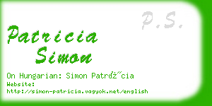 patricia simon business card